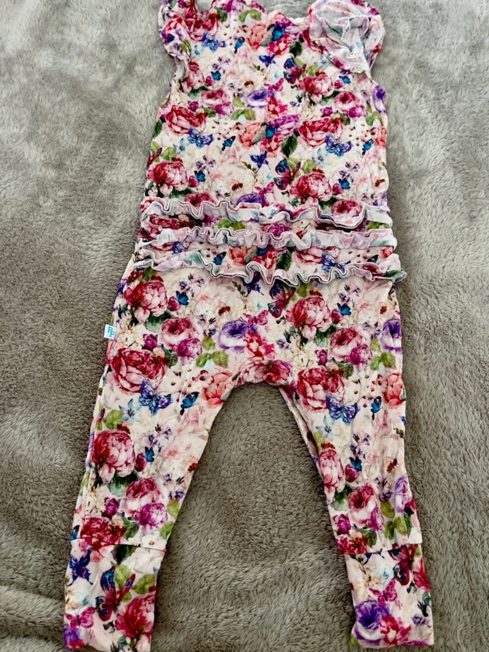 Posh Peanut Ruffle Rompers - Picture 2 of 8